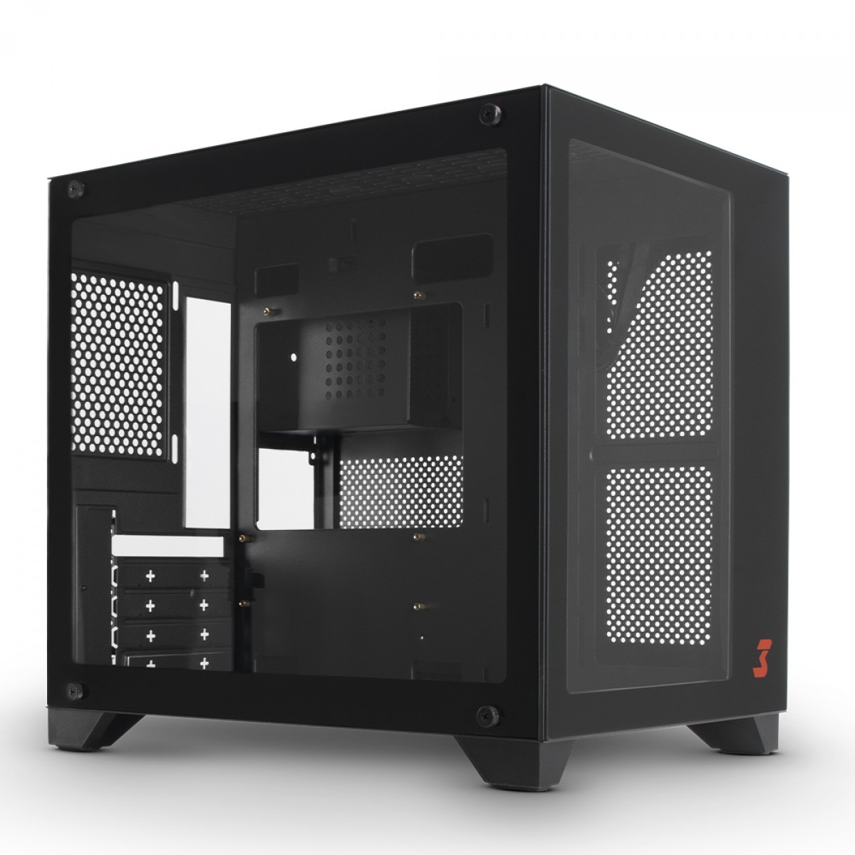Gabinete Gamer DT3 Hyper Black, Mini Tower, Vidro Temperado, MATX, Sem Fonte, Sem Fan