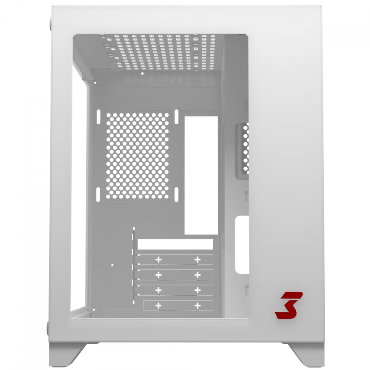 Gabinete Gamer DT3 Hyper White, Mini Tower, Vidro Temperado, MATX, Sem Fan, Branco