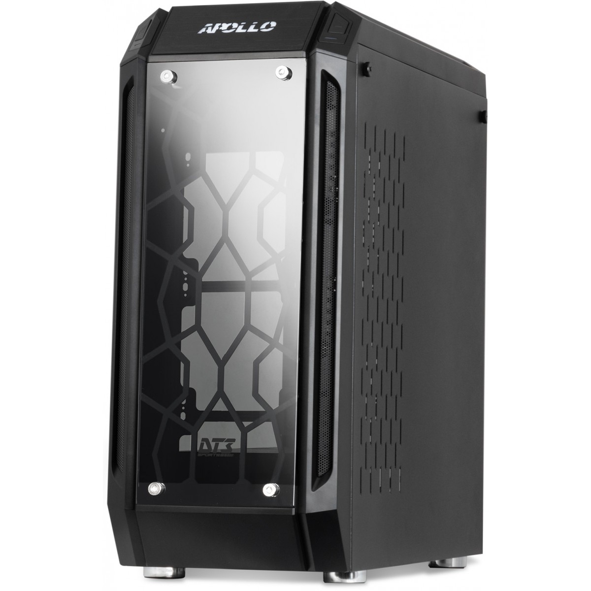 Gabinete Gamer DT3 Sports Apollo SYNC, Mid Tower, S-Fan, Vidro Temperado, Black, S-Fonte