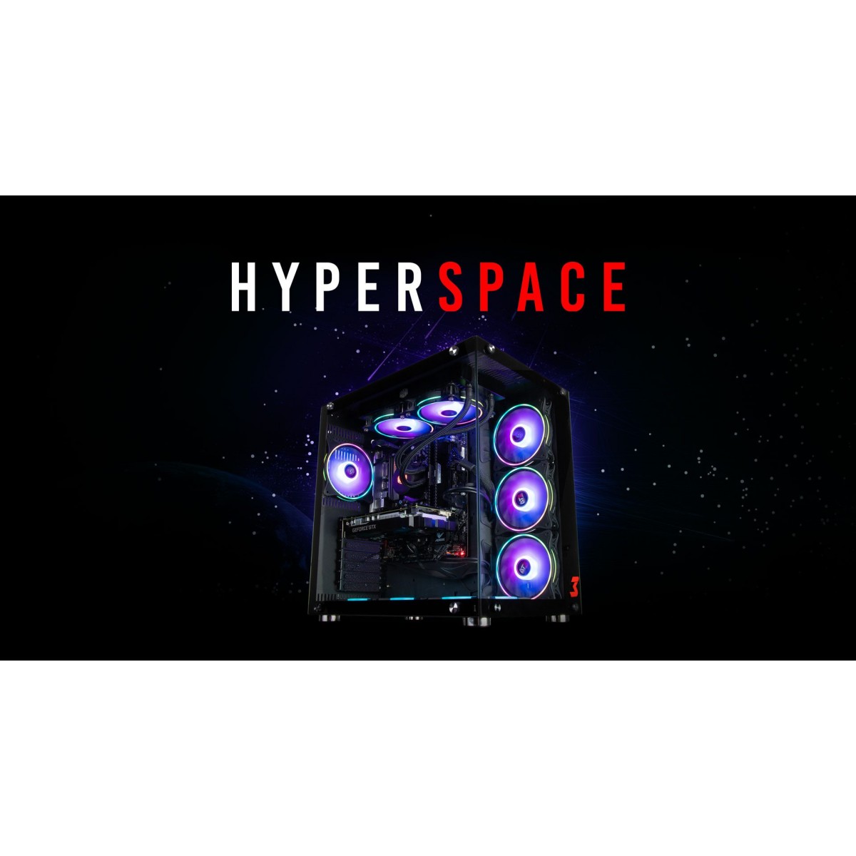 Gabinete Gamer DT3sports Hyperspace, Mid Tower, Vidro Temperado, Black, S-fonte 