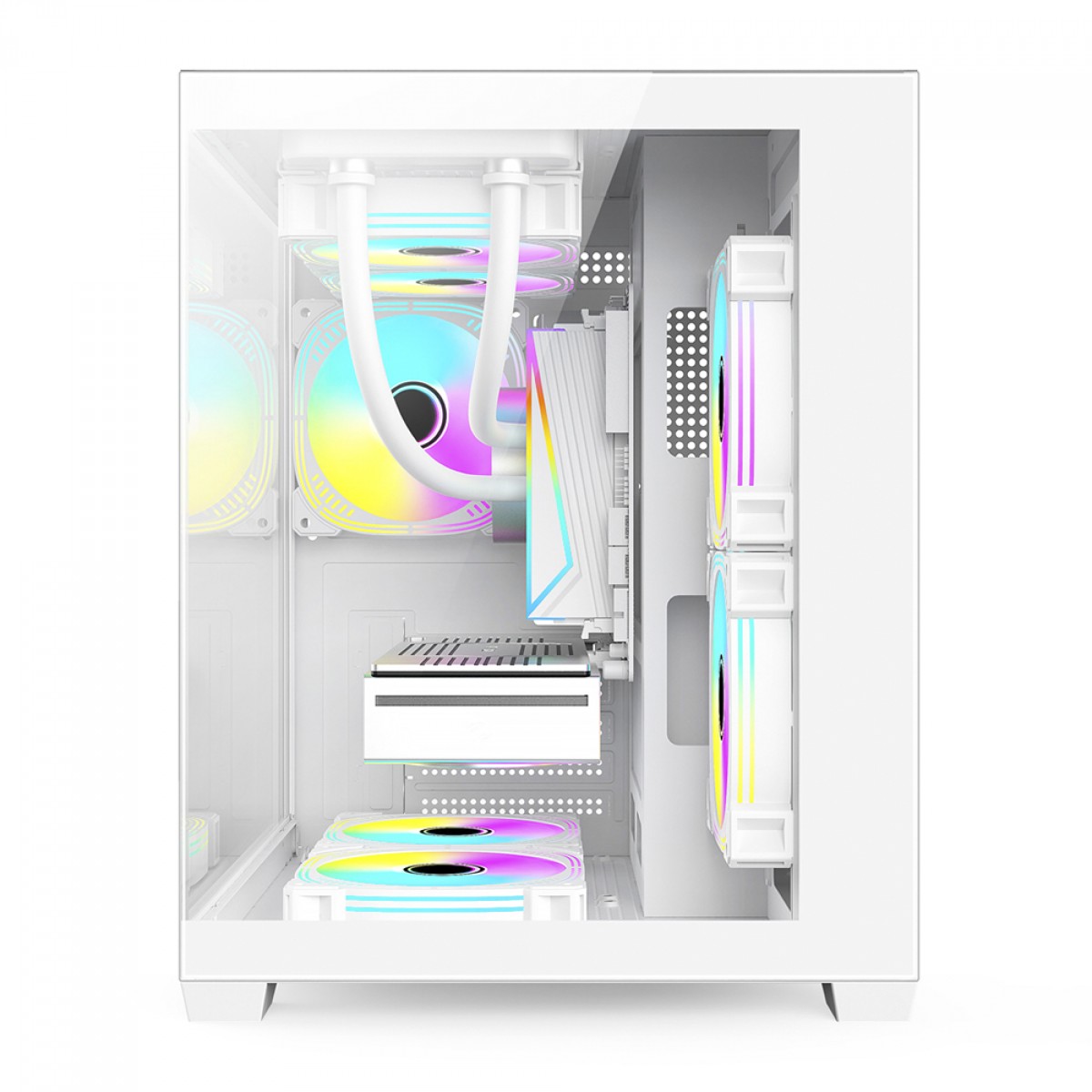 Gabinete Gamer Duex, Mini Tower, Vidro Temperado, M-ATX, Sem Fans, Branco, DXGA275WH S/LOGO 