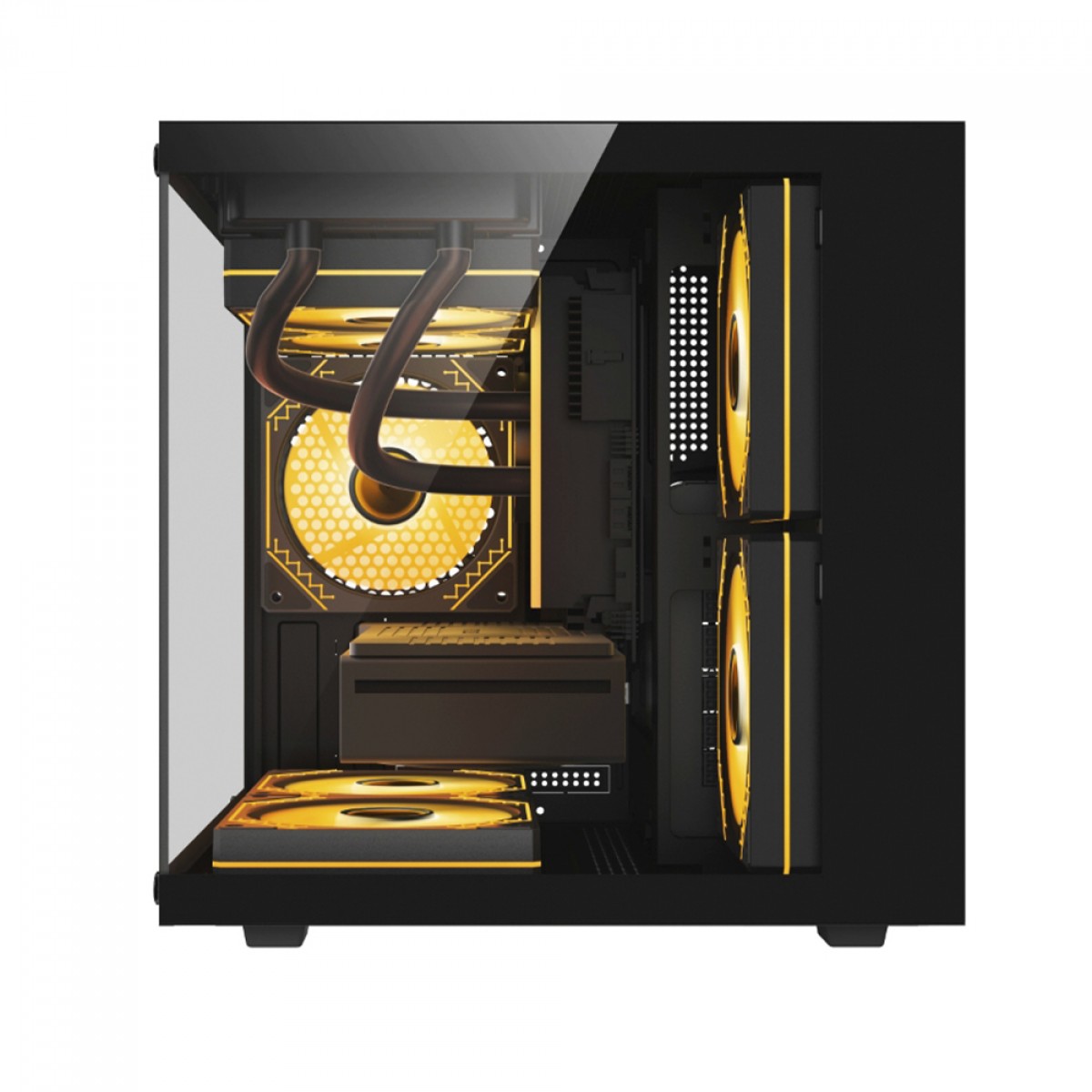 Gabinete Gamer Duex, Mini Tower, Vidro Temperado, M-ATX, Sem Fans, Preto, DXGA325BK C/LOGO