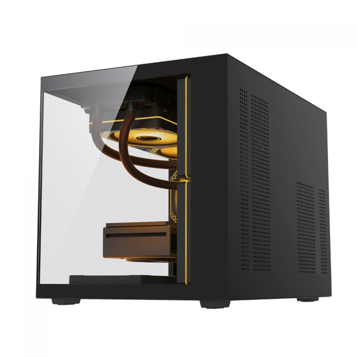 Gabinete Gamer Duex, Mini Tower, Vidro Temperado, M-ATX, Sem Fans, Preto, DXGA325BK C/LOGO