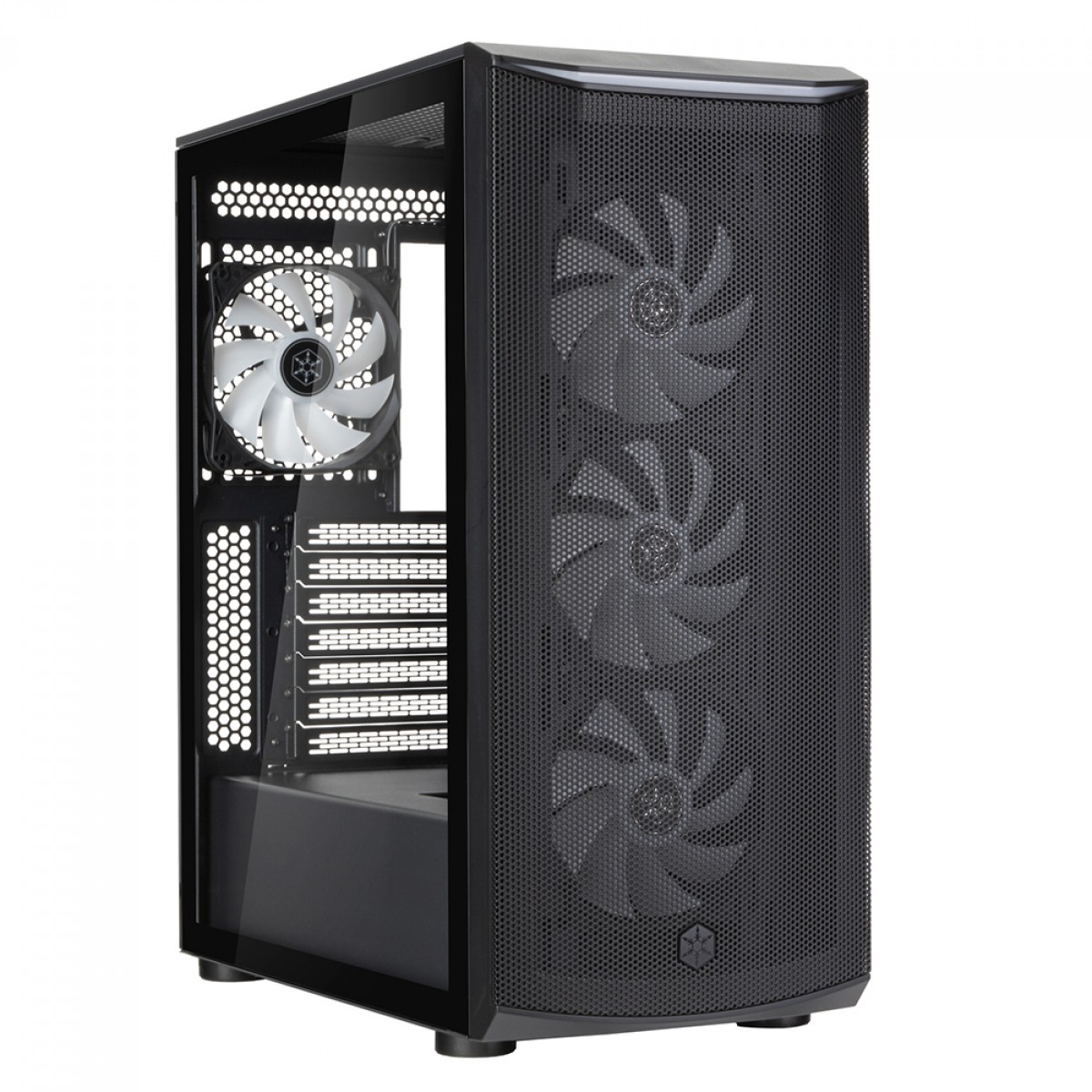 Gabinete Gamer SilverStone Fara 512Z V2, Mid Tower, ARGB, Vidro Temperado, ATX, Preto, Sem Fonte, Com 4 Fans, SST-FA512Z-BG-V2
