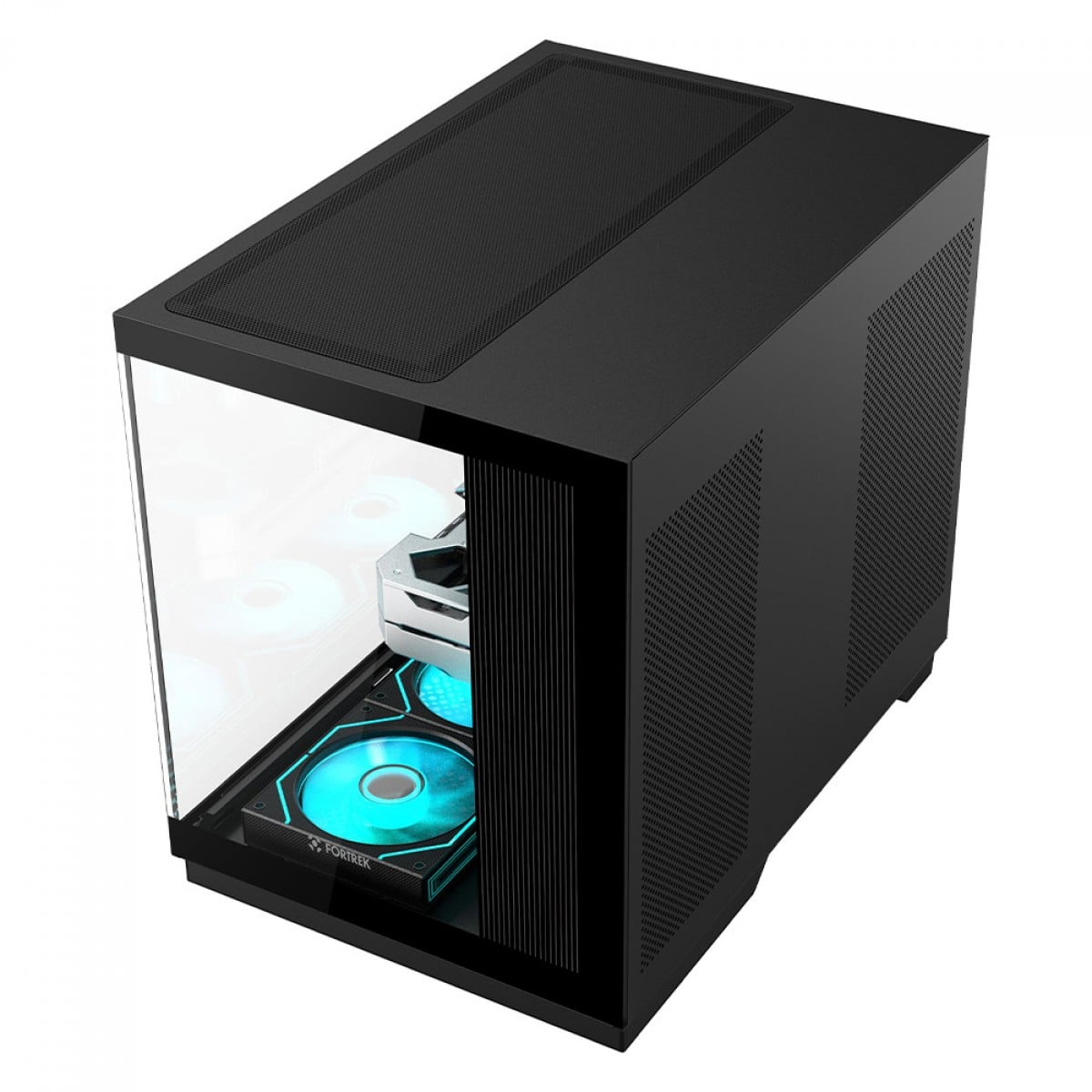 Gabinete Gamer Fortrek Clarity Max, Mid Tower, Vidro Temperado, ATX, Preto, Sem Fonte, Sem Fans