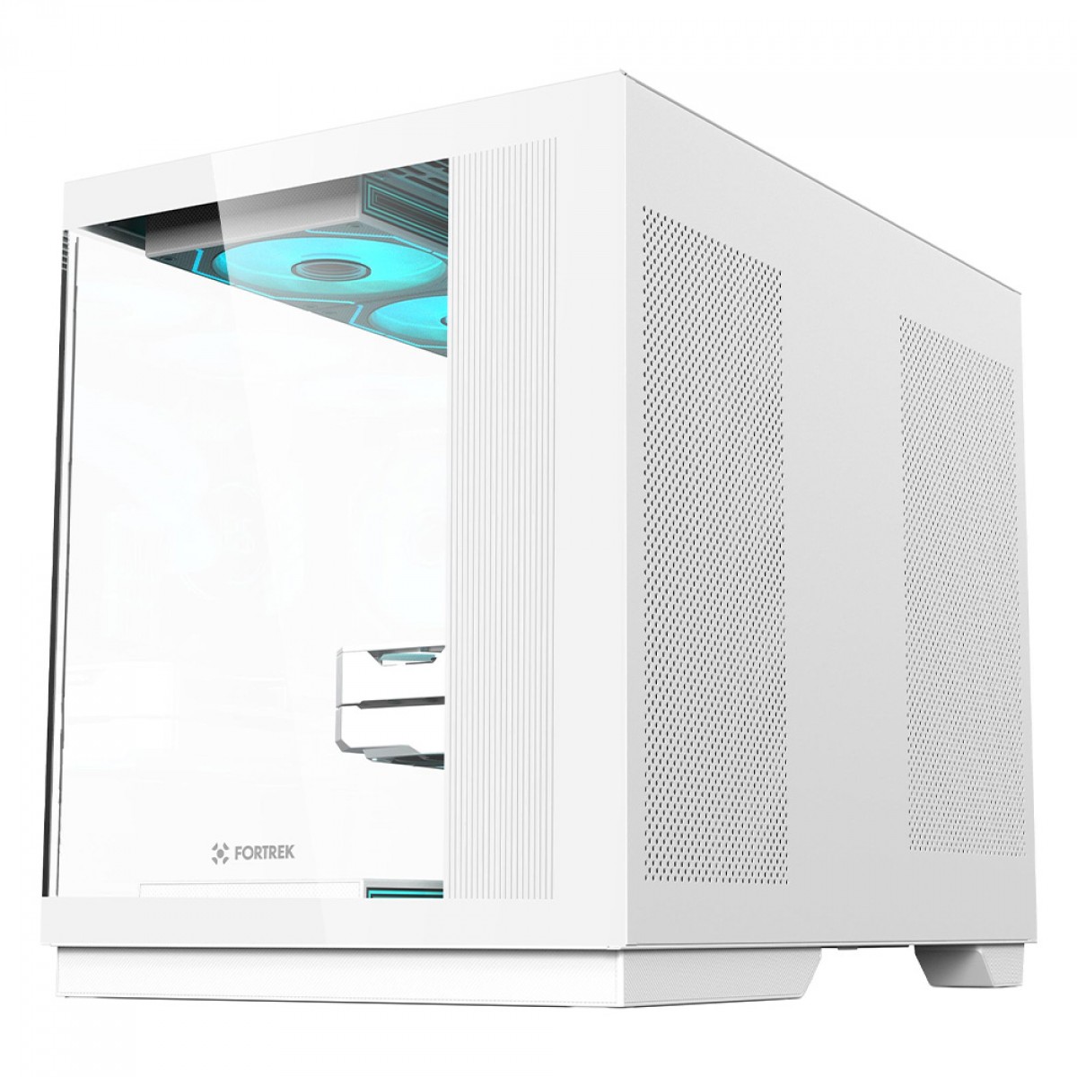 Gabinete Gamer Fortrek Clarity Max White, Mid Tower, Vidro Temperado, ATX, Branco, Sem Fonte, Sem Fans