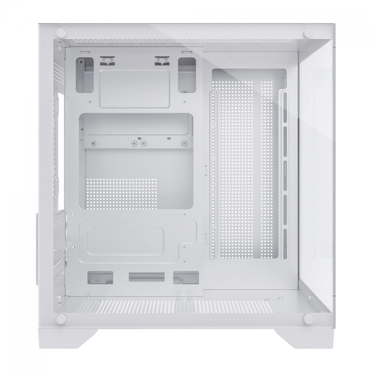 Gabinete Gamer Fortrek Clarity, Mid Tower, Vidro Temperado, MATX, Branco, Sem Fonte, Sem Fans