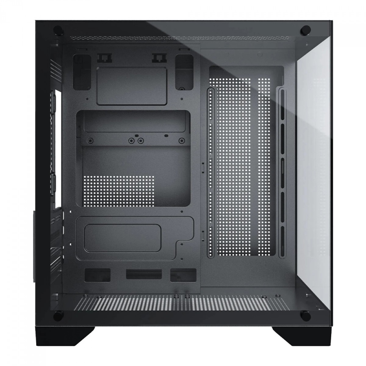 Gabinete Gamer Fortrek Clarity, Mid Tower, Vidro Temperado, MATX, Preto, Sem Fonte, Sem Fans