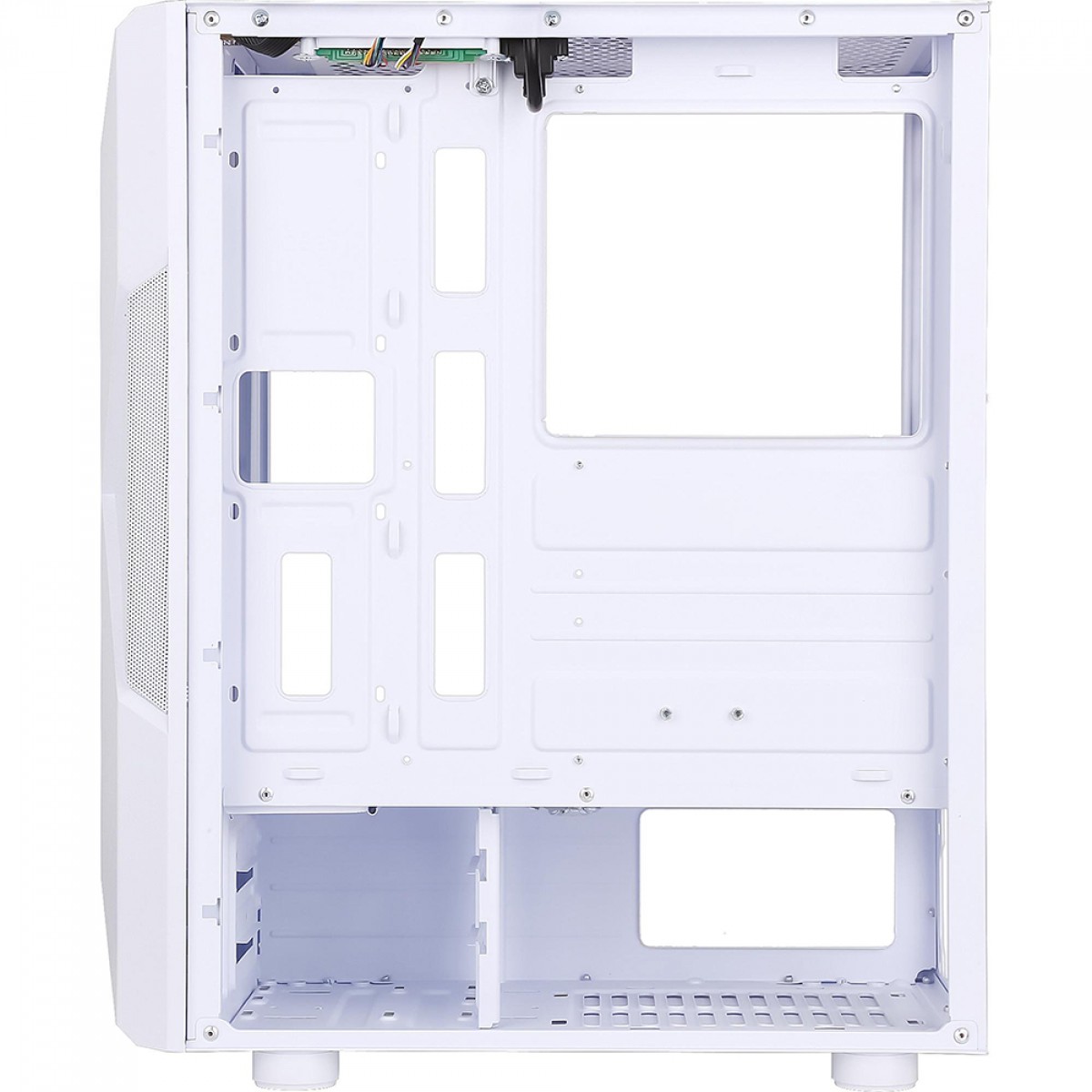 Gabinete Gamer Fortrek Holt, Mid Tower, RGB, Vidro Temperado, ATX, White, Sem Fonte, Sem Fan