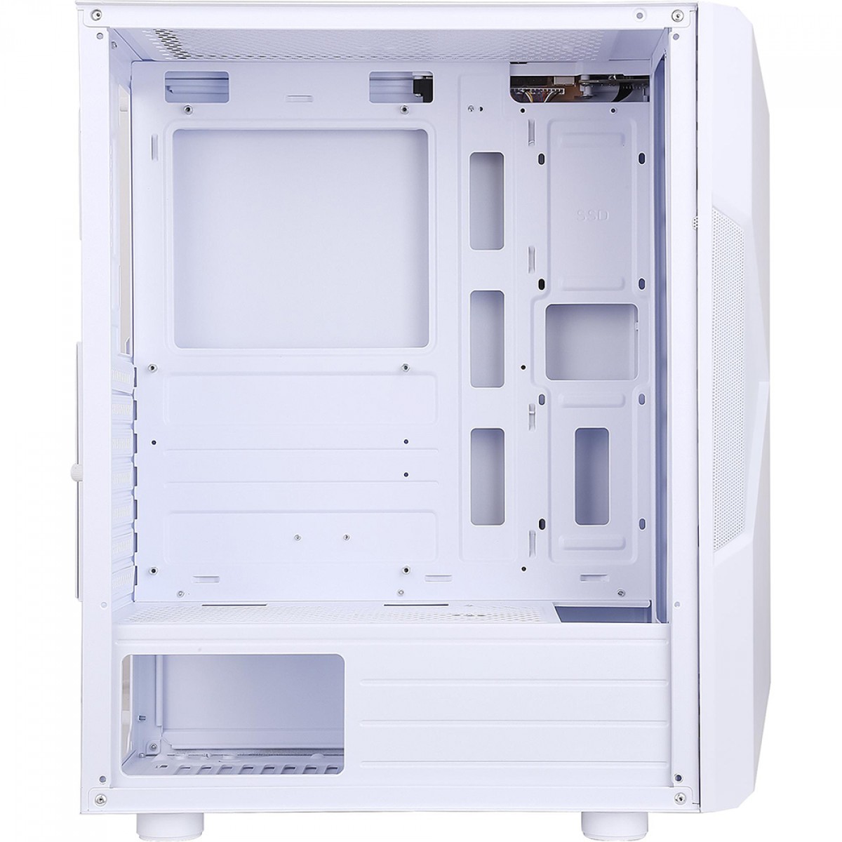Gabinete Gamer Fortrek Holt, Mid Tower, RGB, Vidro Temperado, ATX, White, Sem Fonte, Sem Fan