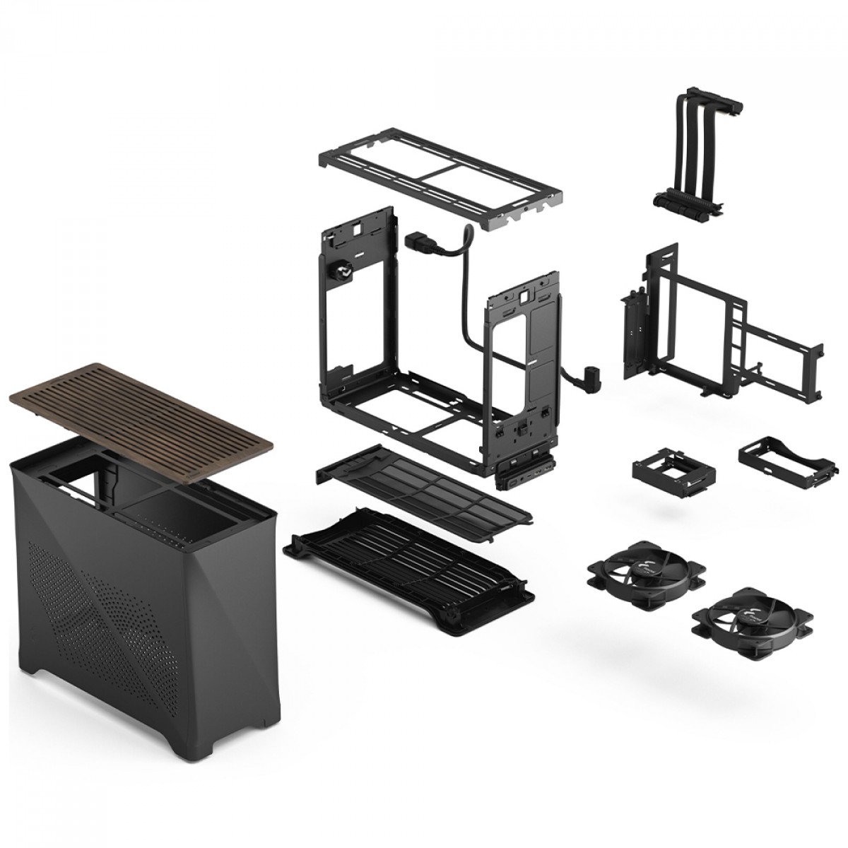 Gabinete Gamer Fractal Design Era 2, Mini Tower, Mini ITX, Sem Fonte, Com 2 Fans, Preto, FD-C-ERA2N-02