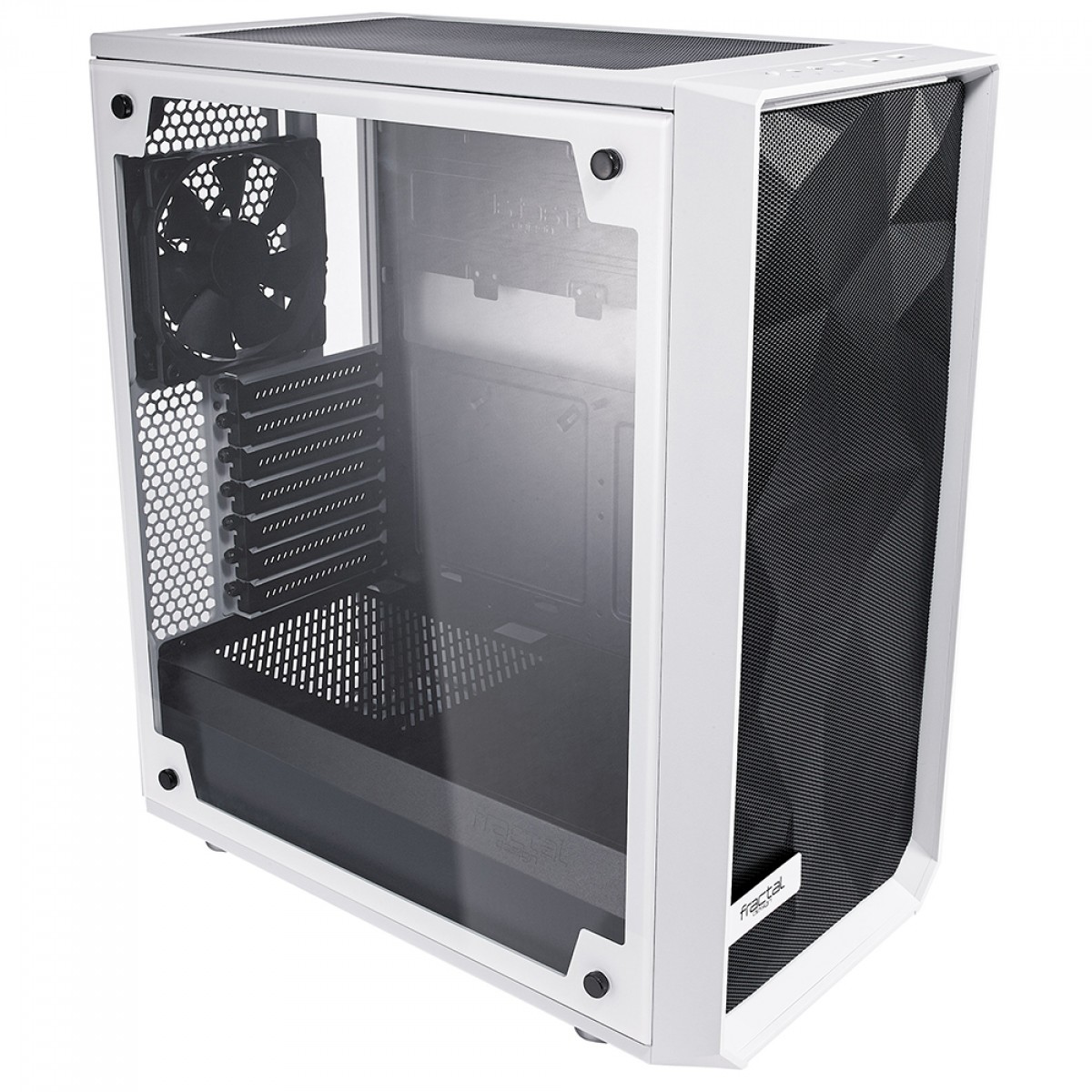 Gabinete Gamer Fractal Design Meshify C, Mid Tower, ATX, Sem Fonte, Com 2 Fans, Branco e Preto, FD-CA-MESH-C-WT-TGC
