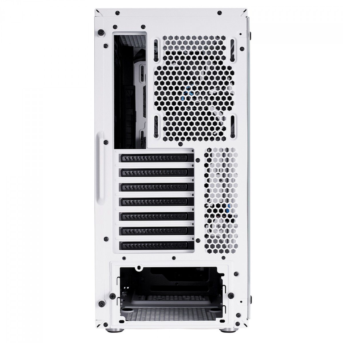 Gabinete Gamer Fractal Design Meshify C, Mid Tower, ATX, Sem Fonte, Com 2 Fans, Branco e Preto, FD-CA-MESH-C-WT-TGC