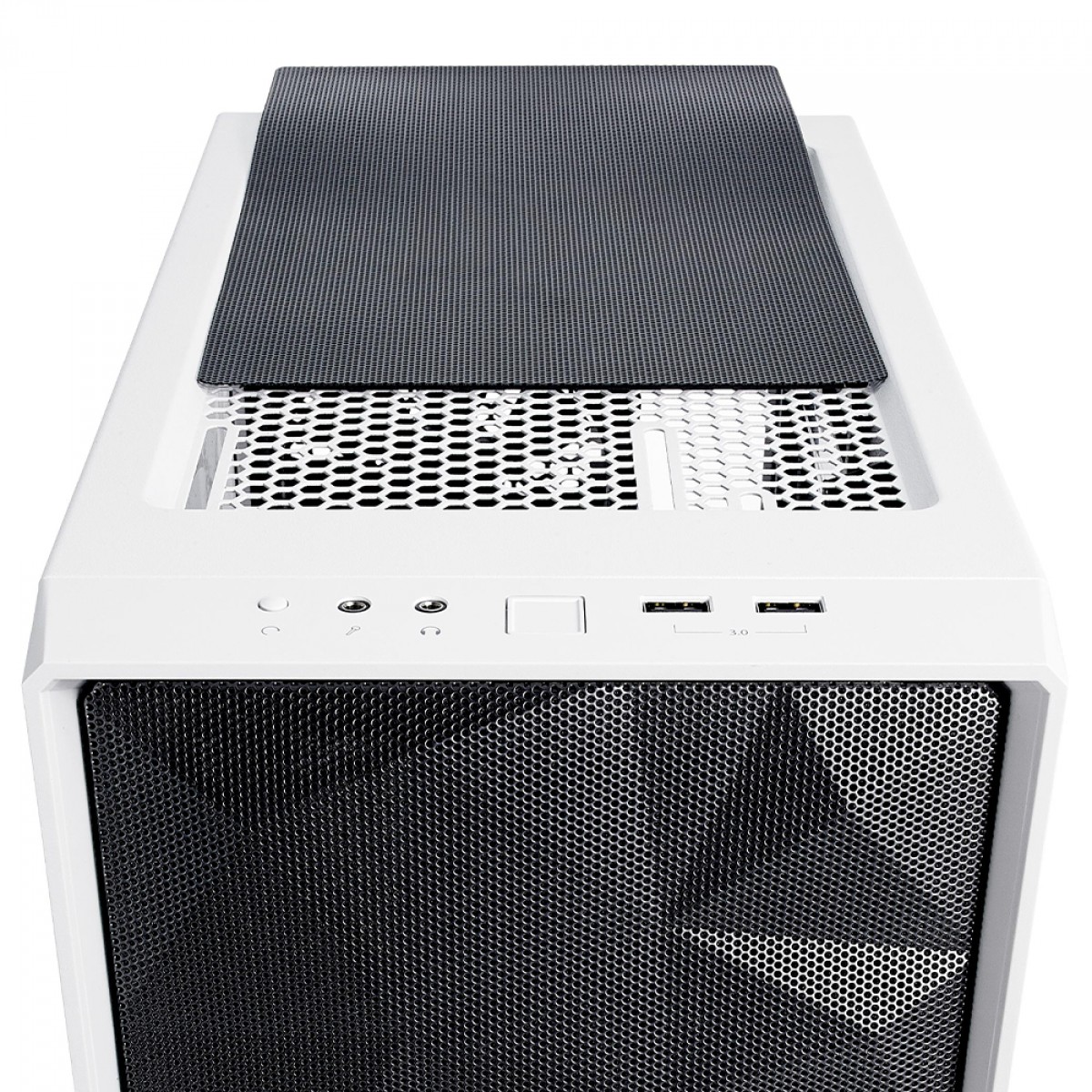 Gabinete Gamer Fractal Design Meshify C, Mid Tower, ATX, Sem Fonte, Com 2 Fans, Branco e Preto, FD-CA-MESH-C-WT-TGC