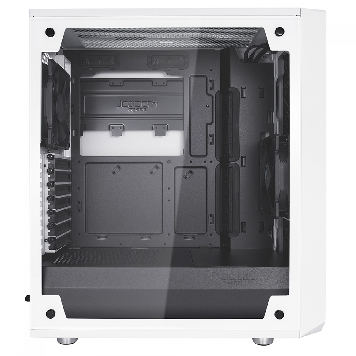 Gabinete Gamer Fractal Design Meshify C, Mid Tower, ATX, Sem Fonte, Com 2 Fans, Branco e Preto, FD-CA-MESH-C-WT-TGC