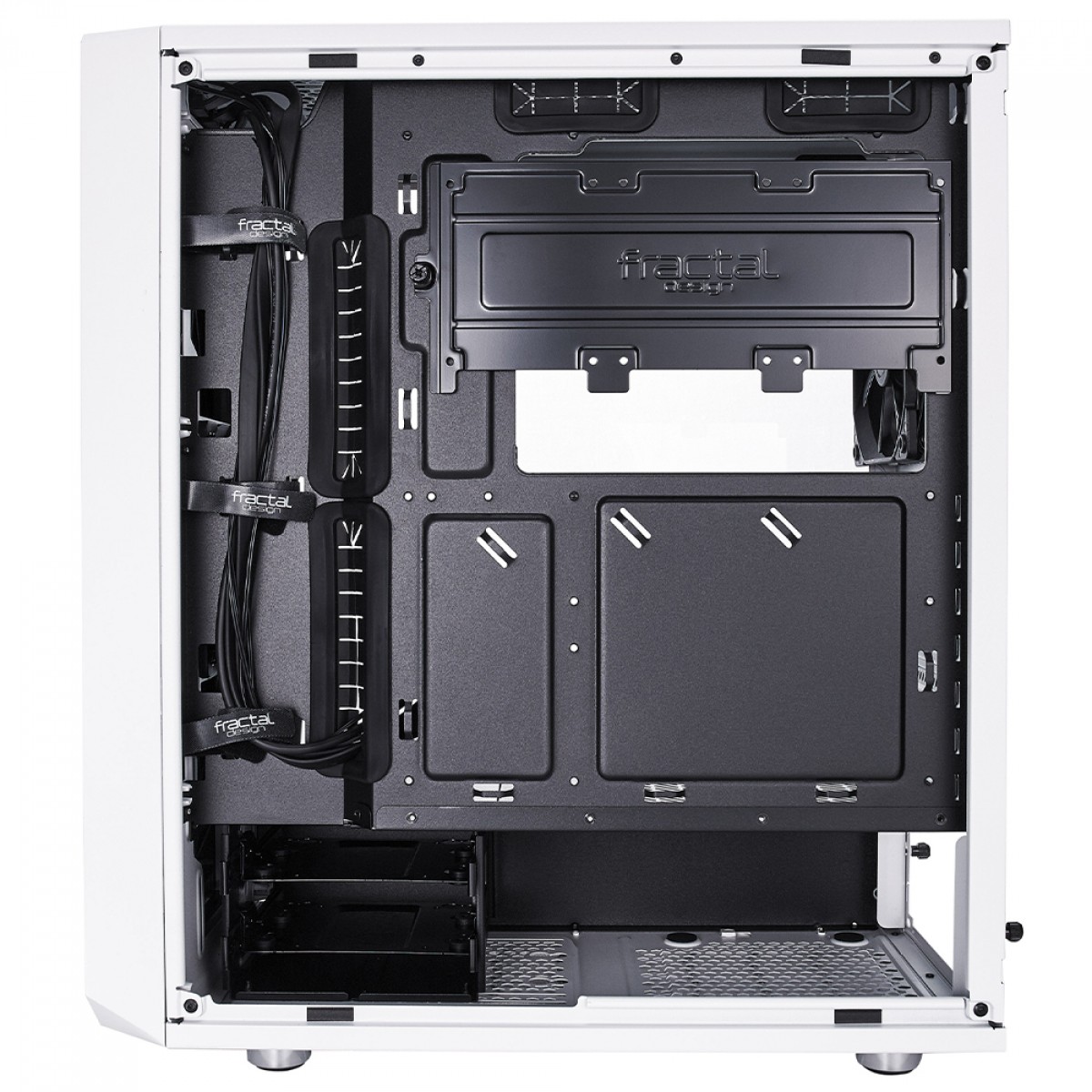 Gabinete Gamer Fractal Design Meshify C, Mid Tower, ATX, Sem Fonte, Com 2 Fans, Branco e Preto, FD-CA-MESH-C-WT-TGC