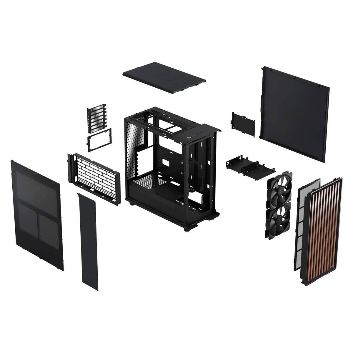Gabinete Gamer Fractal Design North Chalk, Mid Tower, Mesh, ATX, Sem Fonte, Com 2 Fans, Black, FD-C-NOR1C-01