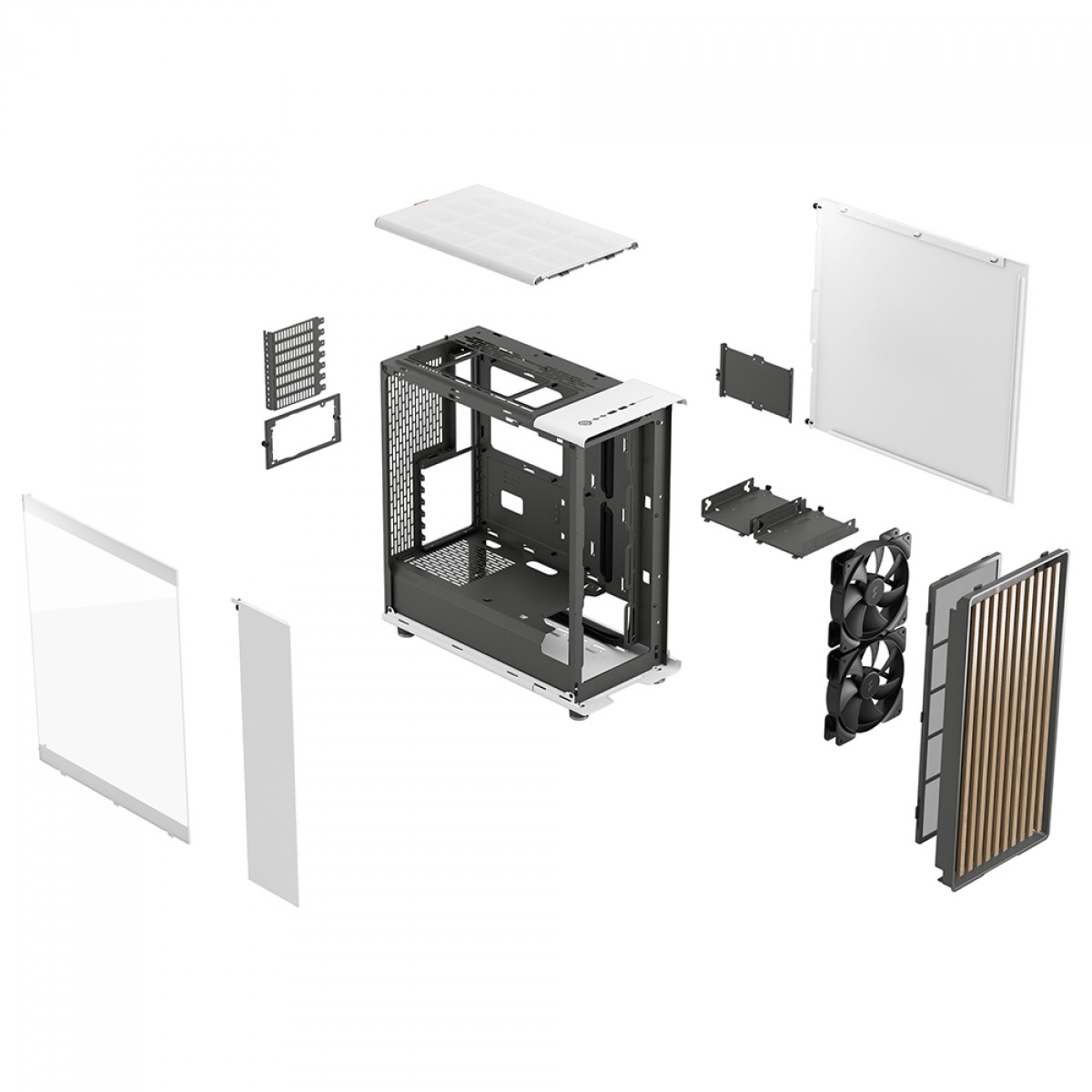 Gabinete Gamer Fractal Design North Chalk White TG, Mid Tower, Vidro Temperado, ATX, Sem Fonte, Com 2 Fans, FD-C-NOR1C-04