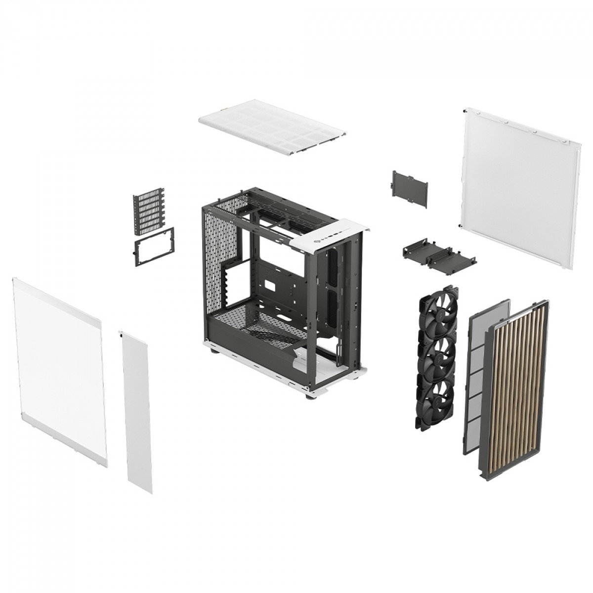 Gabinete Gamer Fractal Design North XL Chalk White, Mid Tower, Vidro Temperado, E-ATX, Sem Fonte, Com 3 Fans, FD-C-NOR1X-04