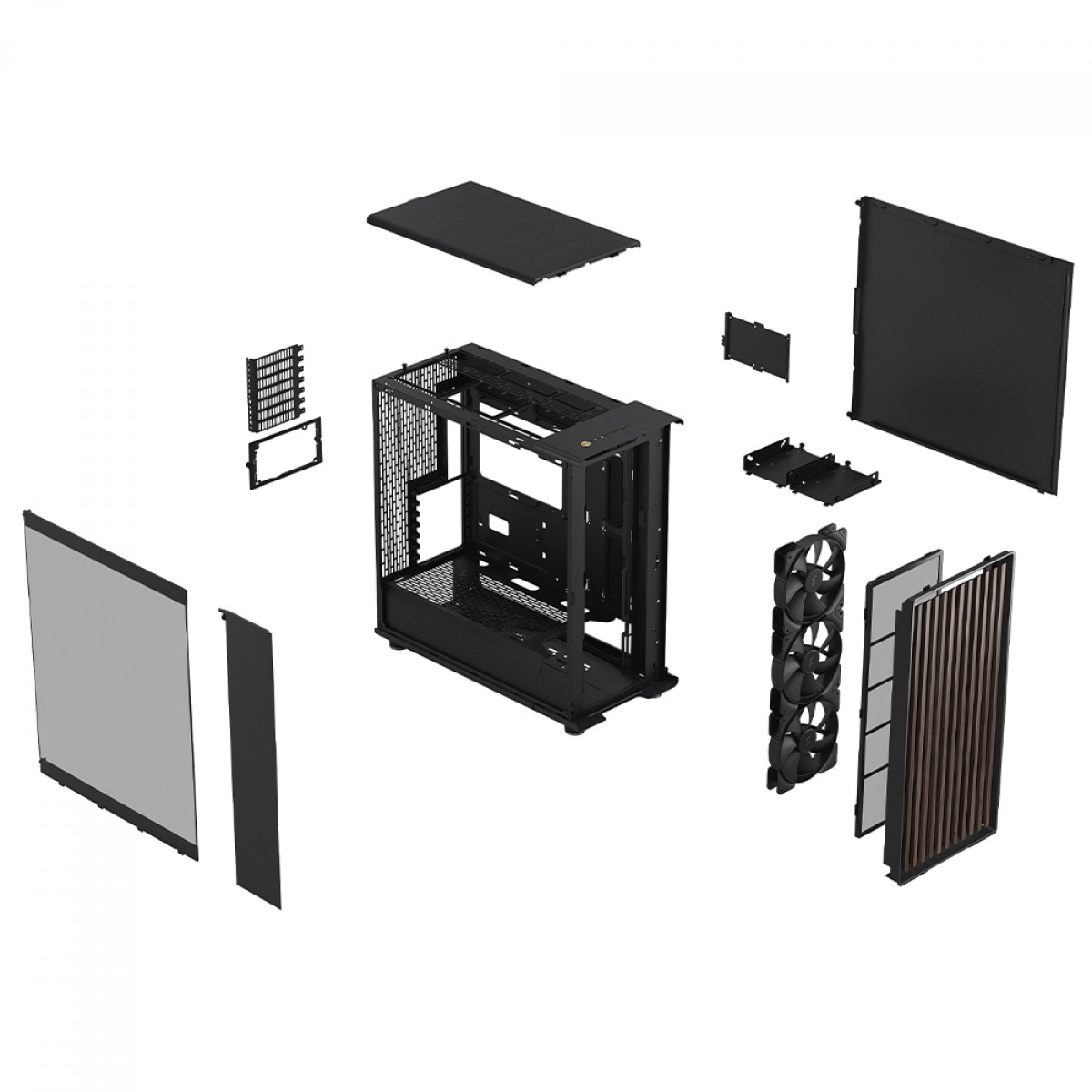 Gabinete Gamer Fractal Design North XL Charcoal Black, Mid Tower, Vidro Temperado, E-ATX, Sem Fonte, Com 3 Fans, FD-C-NOR1X-02