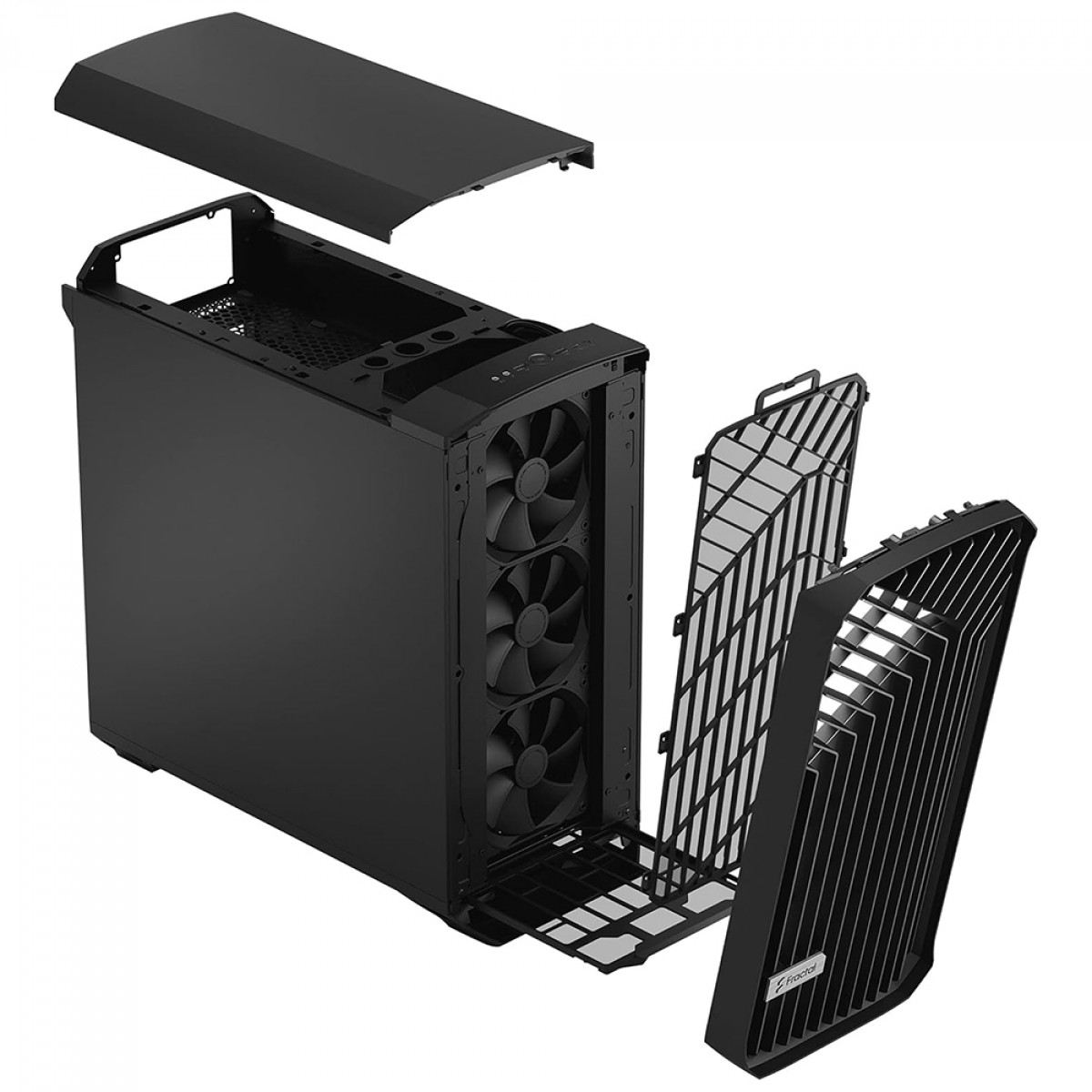 Gabinete Gamer Fractal Design Torrent, Mid Tower, Aço, EATX, Com 5 Fans, Sem Fonte, Preto, FD-C-TOR1A-05