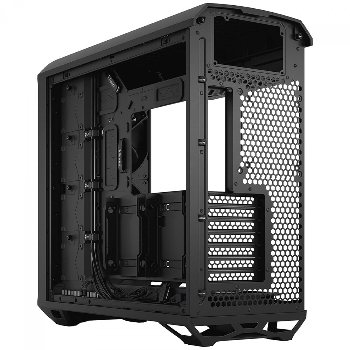 Gabinete Gamer Fractal Design Torrent, Mid Tower, Aço, EATX, Com 5 Fans, Sem Fonte, Preto, FD-C-TOR1A-05