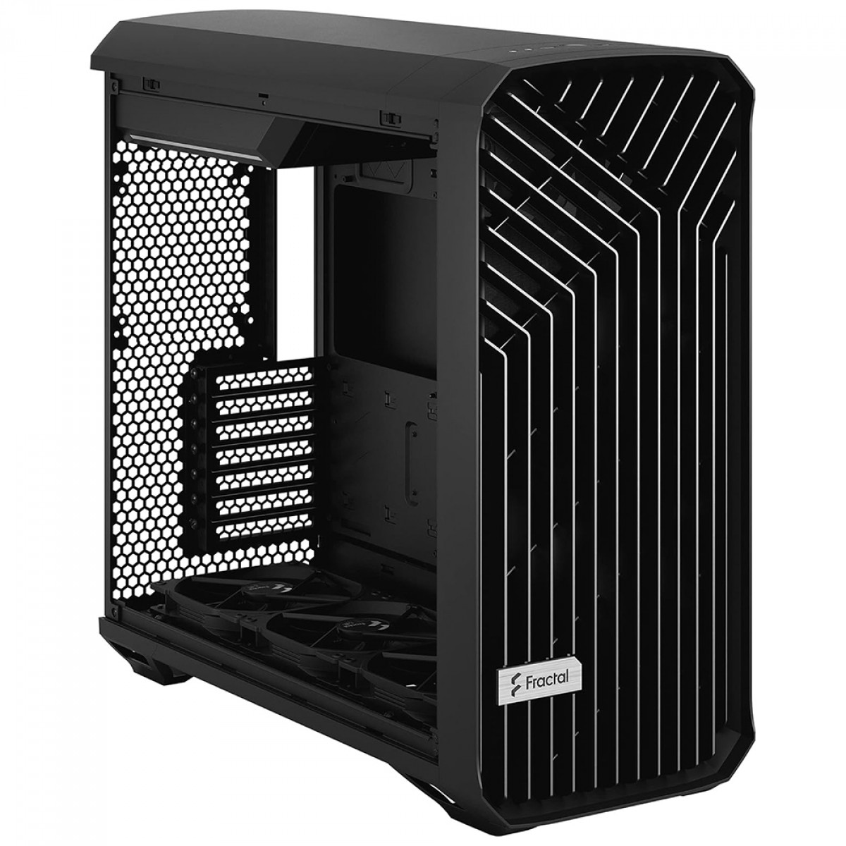 Gabinete Gamer Fractal Design Torrent, Mid Tower, Aço, EATX, Com 5 Fans, Sem Fonte, Preto, FD-C-TOR1A-05