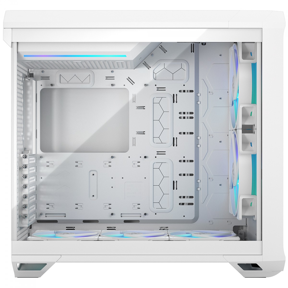 Gabinete Gamer Fractal Design Torrent RGB, Mid Tower, Vidro Temperado, EATX, Com 5 Fans, Sem Fonte, Branco, FD-C-TOR1A-07