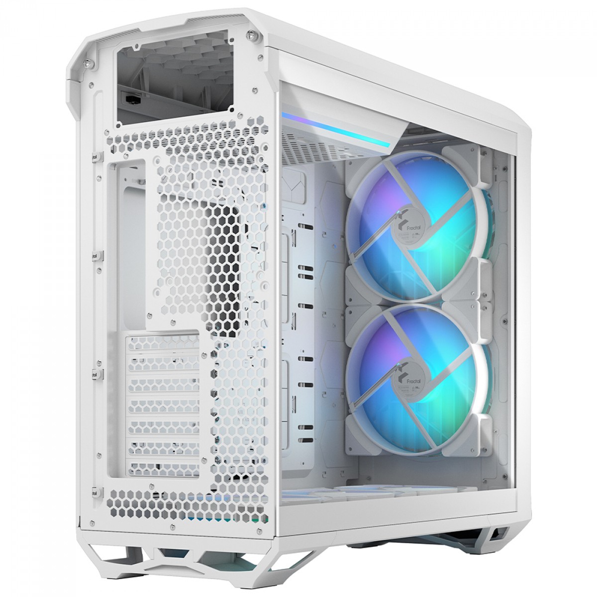 Gabinete Gamer Fractal Design Torrent RGB, Mid Tower, Vidro Temperado, EATX, Com 5 Fans, Sem Fonte, Branco, FD-C-TOR1A-07