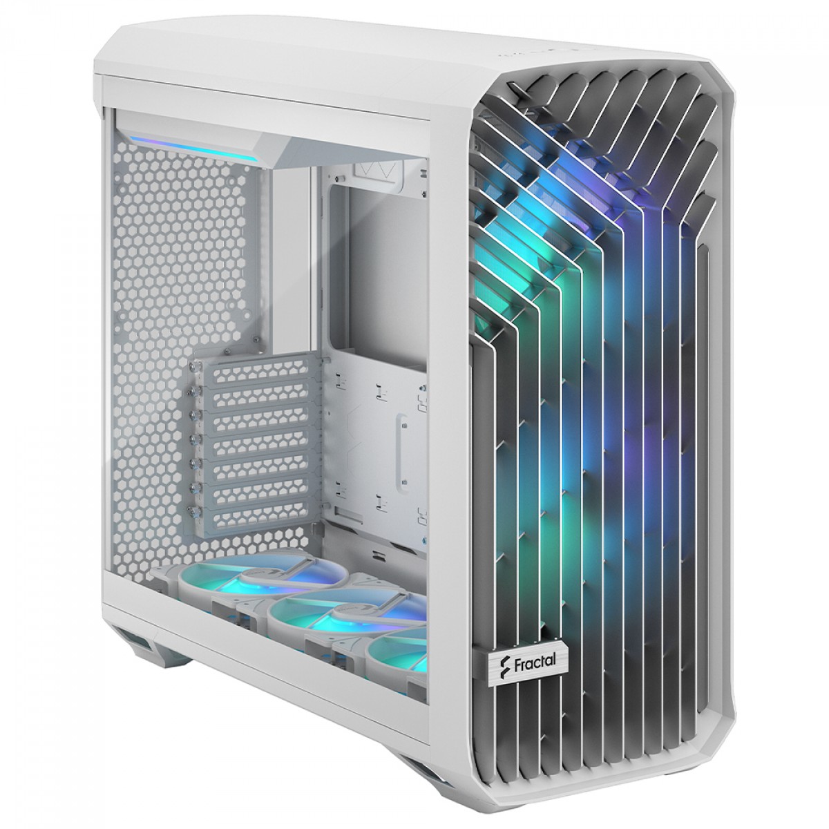 Gabinete Gamer Fractal Design Torrent RGB, Mid Tower, Vidro Temperado, EATX, Com 5 Fans, Sem Fonte, Branco, FD-C-TOR1A-07