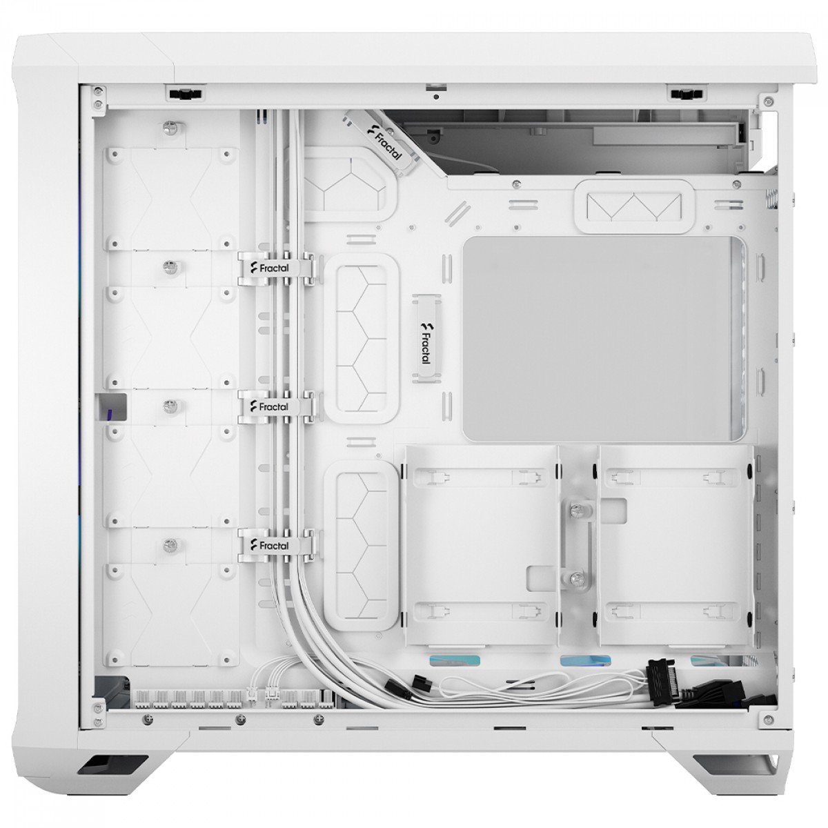 Gabinete Gamer Fractal Design Torrent RGB, Mid Tower, Vidro Temperado, EATX, Com 5 Fans, Sem Fonte, Branco, FD-C-TOR1A-07