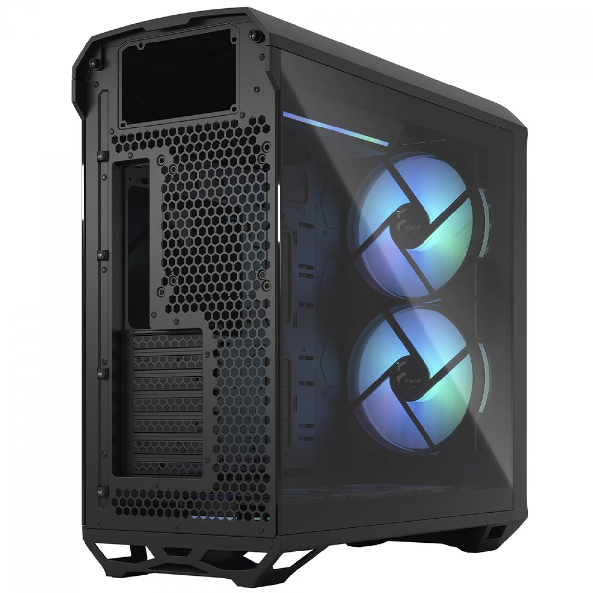 Gabinete Gamer Fractal Design Torrent RGB, Mid Tower, Vidro Temperado, EATX, Com 5 Fans, Sem Fonte, Preto, FD-C-TOR1A-04