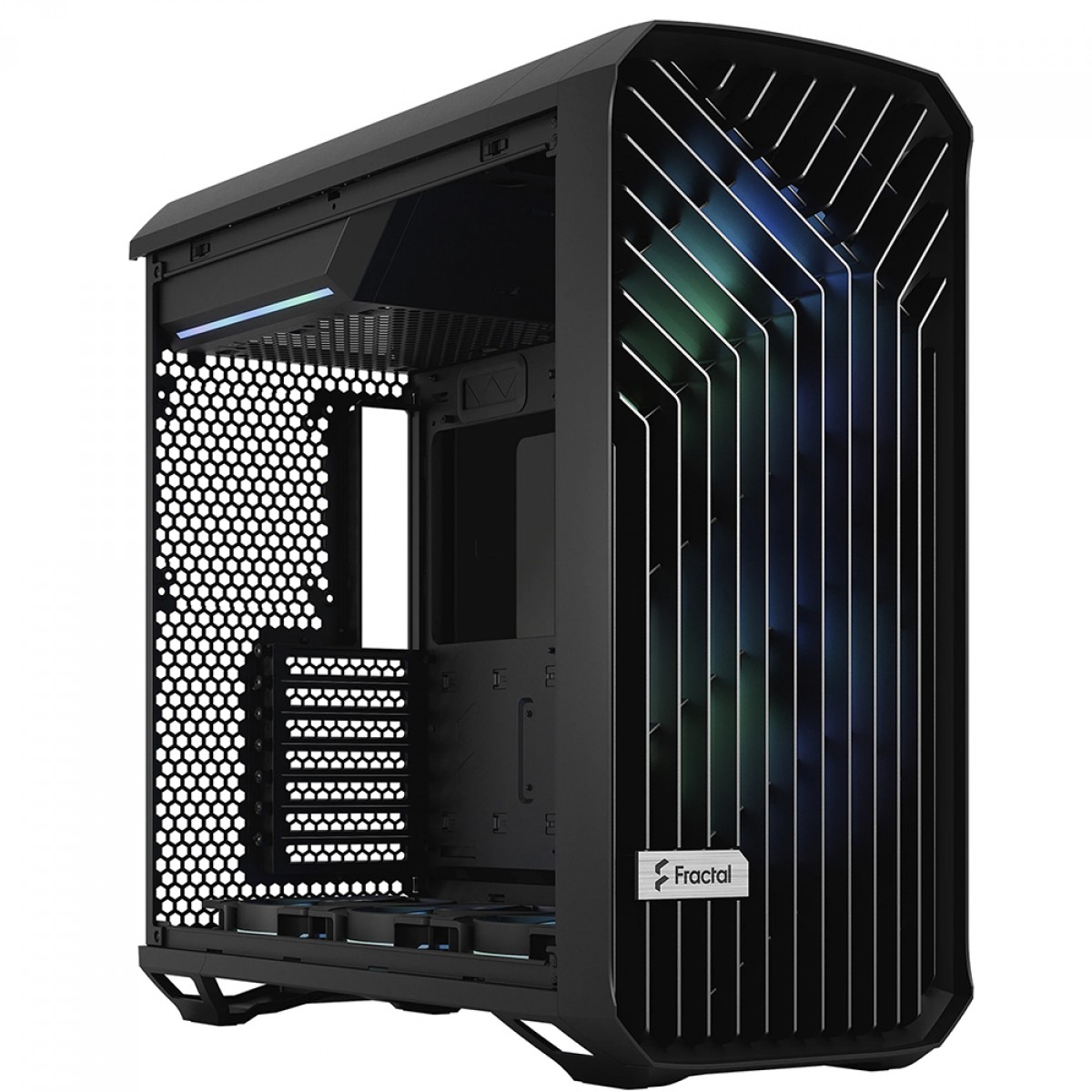 Gabinete Gamer Fractal Design Torrent RGB, Mid Tower, Vidro Temperado, EATX, Com 5 Fans, Sem Fonte, Preto, FD-C-TOR1A-04
