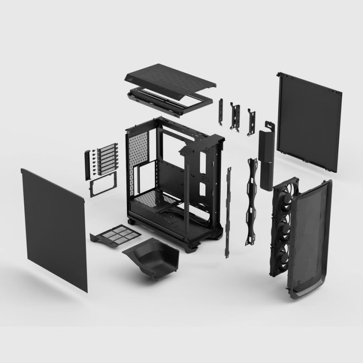 Gabinete Gamer Fractal Meshify 3, Mid Tower, E-ATX, Sem Fonte, Com 3 Fans, Preto, FD-C-MES3A-01