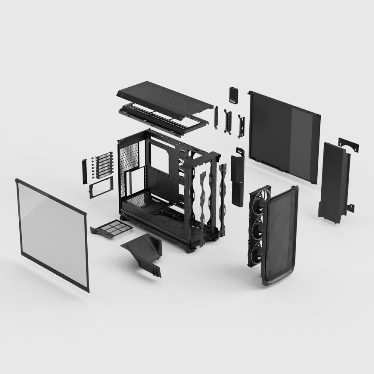 Gabinete Gamer Fractal Meshify 3 XL, Ambience Pro RGB, Full Tower, Vidro Temperado, E-ATX, Sem Fonte, Com 3 Fans, Preto, FD-C-MES3X-03