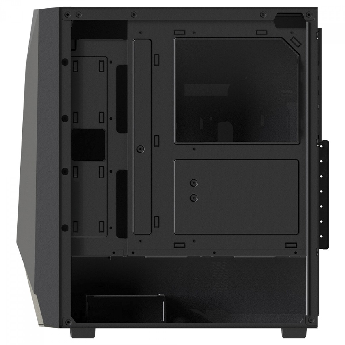 Gabinete Gamer FSP CMT195A, Mid Tower, ATX, Sem Fonte, Com 4 Fans, Preto