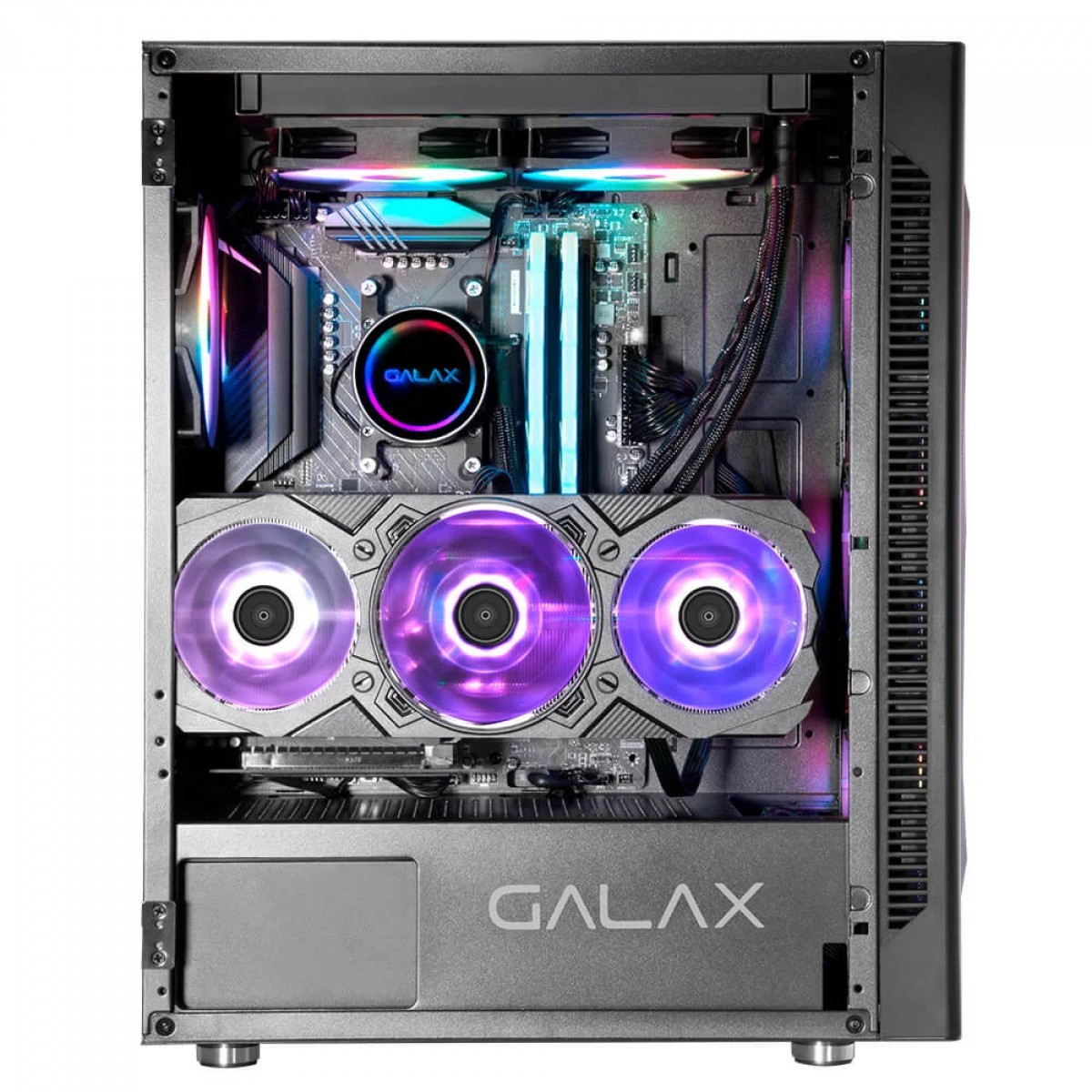Gabinete Gamer Galax Revolution-06, Mid Tower, Vidro Temperado, ATX, Com 4 Fans, Preto, CGG6AGBA4B0-GLXG