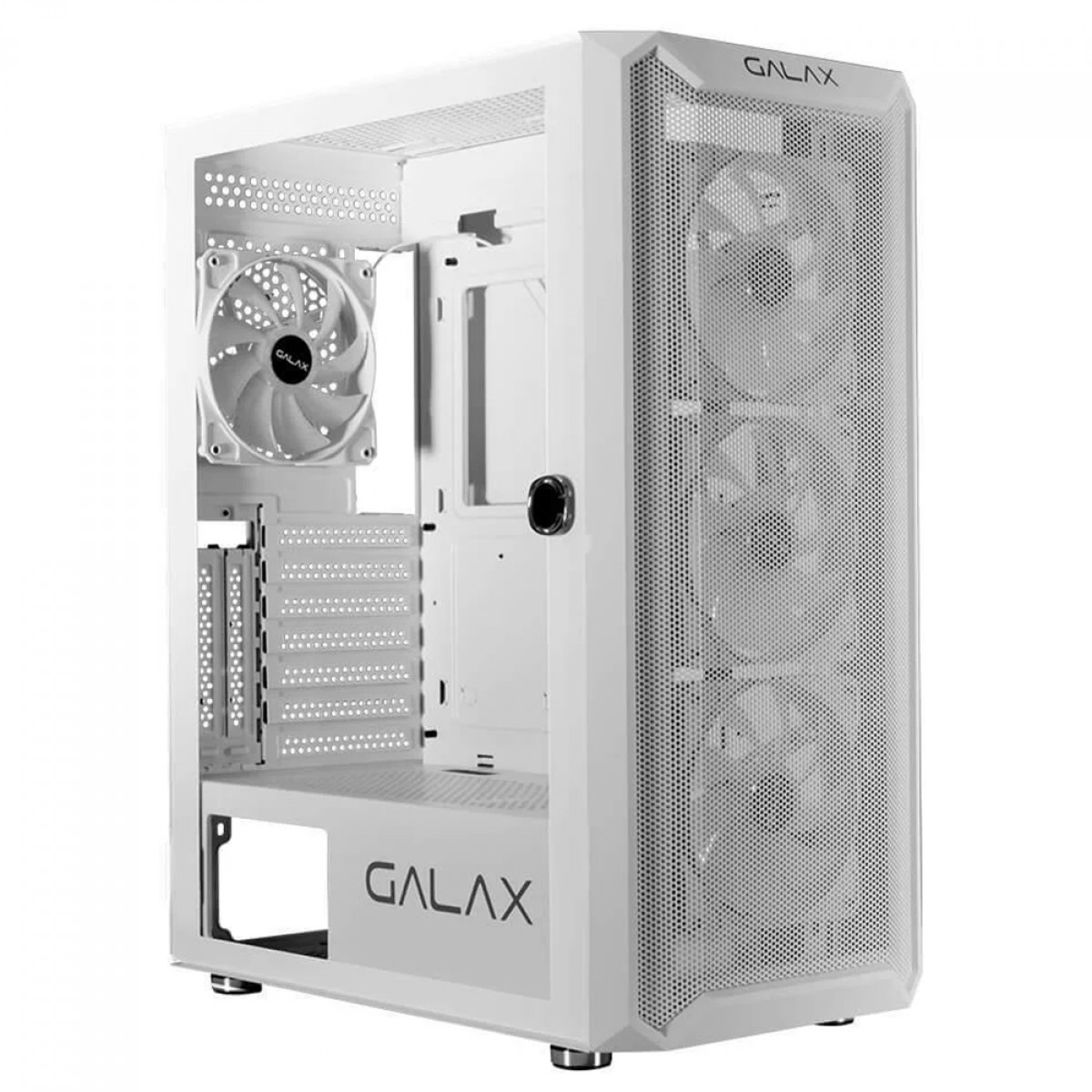 Gabinete Gamer Galax Revolution-07, Mid Tower, Vidro Temperado, ATX, Com 4 Fans, Branco, CGG7AGWA4B0-GLXG