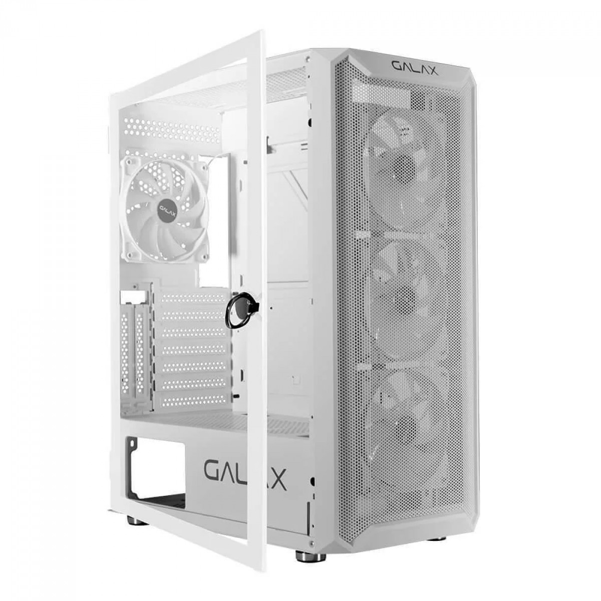Gabinete Gamer Galax Revolution-07, Mid Tower, Vidro Temperado, ATX, Com 4 Fans, Branco, CGG7AGWA4B0-GLXG