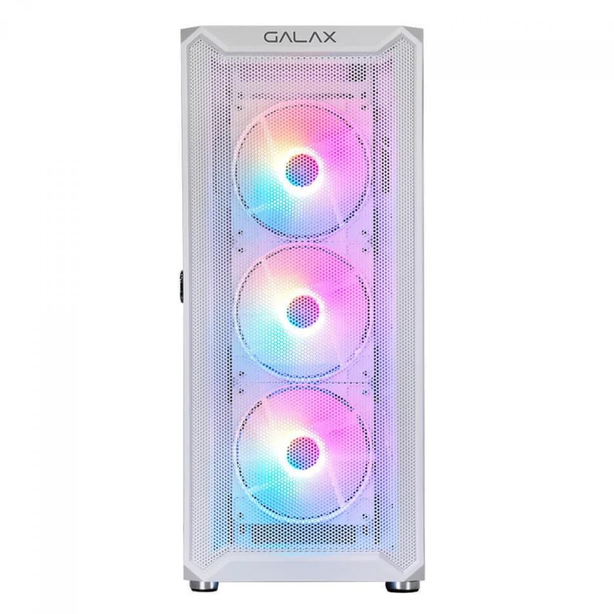 Gabinete Gamer Galax Revolution-07, Mid Tower, Vidro Temperado, ATX, Com 4 Fans, Branco, CGG7AGWA4B0-GLXG