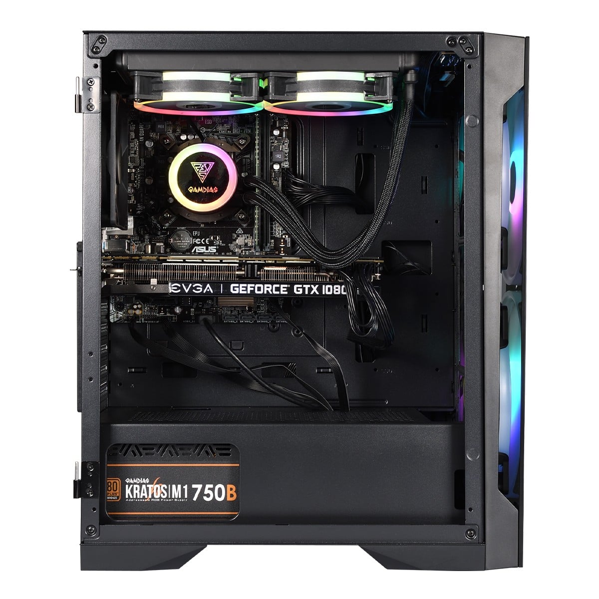 Gabinete Gamer Gamdias Apollo E2 Elite, Mid Tower, Vidro Temperado, ATX, Com 3 Fans, Preto