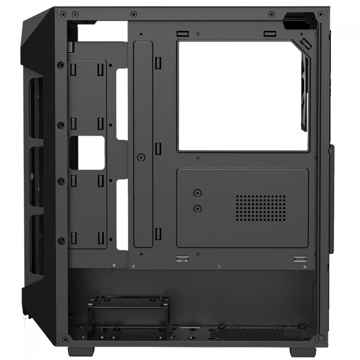 Gabinete Gamer Gamdias Aura GC1 Elite ARGB, Vidro Temperado, ATX, Mid Tower, Com 4 Fans, Sem Fonte, Black