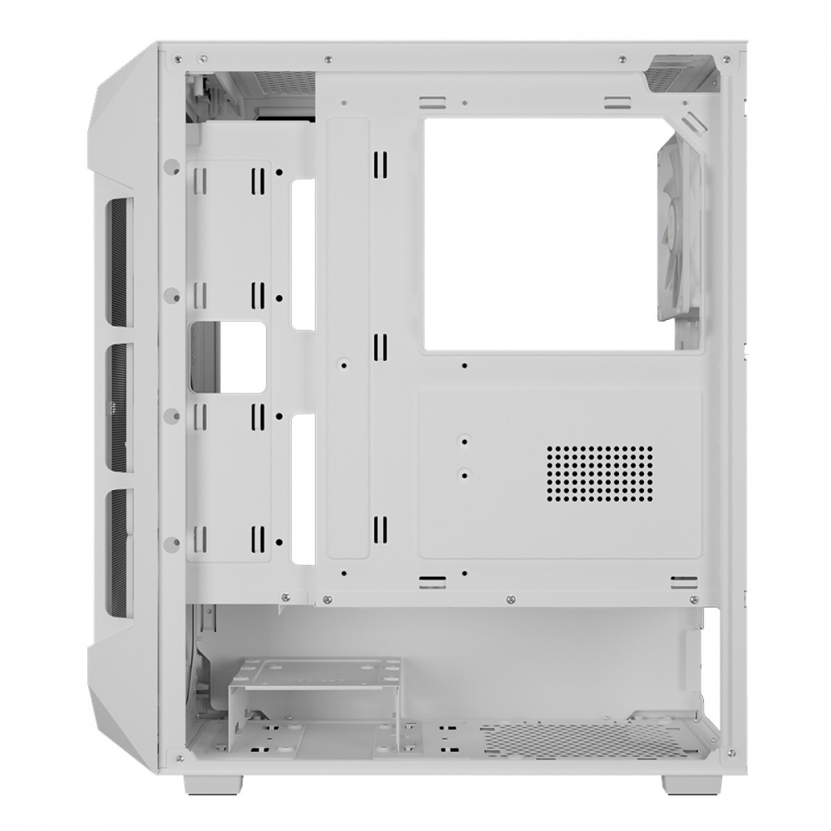 Gabinete Gamer Gamdias Aura GC1 Elite ARGB, Vidro Temperado, ATX, Mid Tower, Com 4 Fans, Sem Fonte, White