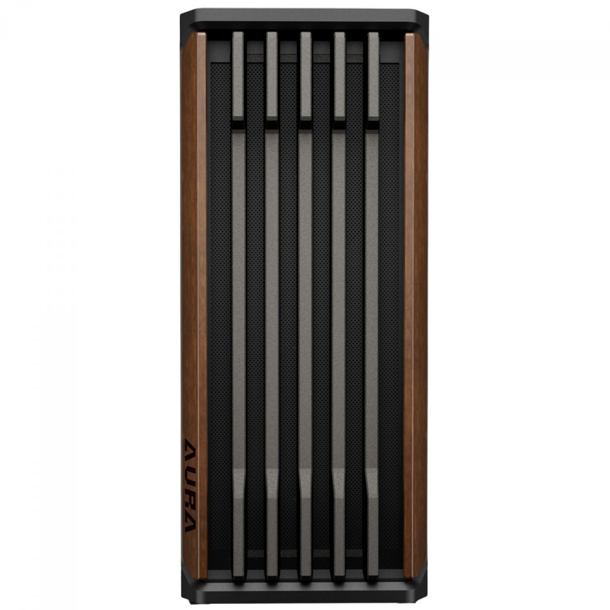 Gabinete Gamer Gamdias Aura GC11 WOOD, Mid Tower, Vidro Temperado, ATX, Sem Fonte, Madeira Nogueira, Com 4 Fans, Preto