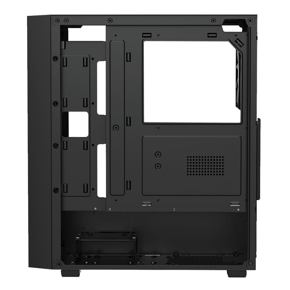 Gabinete Gamer Gamdias Aura GC2 Elite, Vidro Temperado, ATX, Mid Tower, RGB, Com 4 Fans, Sem Fonte, Black