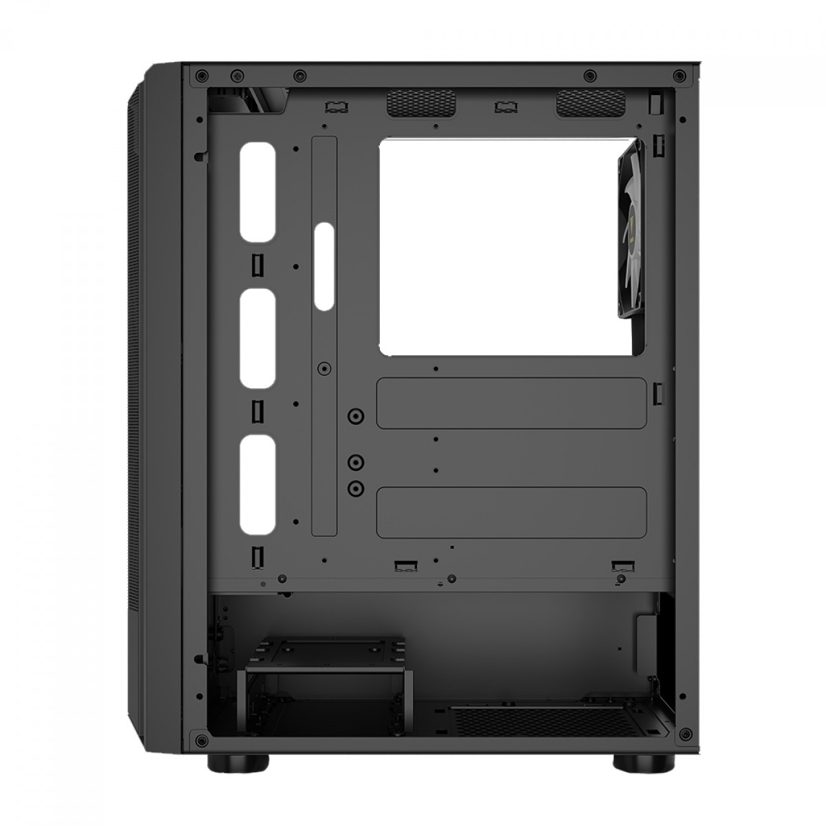 Gabinete Gamer Gamdias Aura GC6 ARGB, Vidro Temperado, ATX, Mid Tower, Com 3 Fans, Sem Fonte, Black
