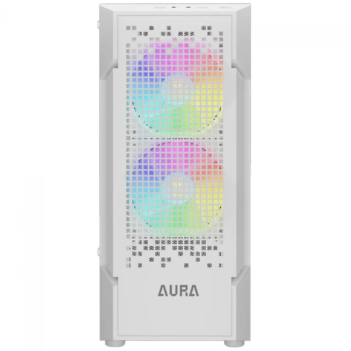 Gabinete Gamer Gamdias Aura GC7 WH ARGB, Vidro Temperado, ATX, Mid Tower, Com 3 Fans, Sem Fonte, Branco