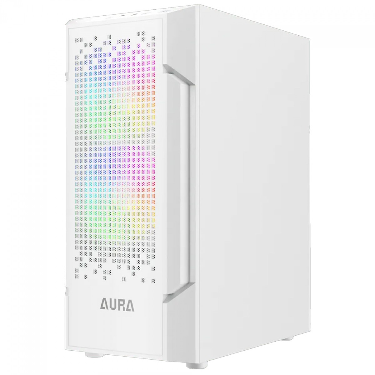 Gabinete Gamer Gamdias Aura GC7 WH ARGB, Vidro Temperado, ATX, Mid Tower, Com 3 Fans, Sem Fonte, Branco