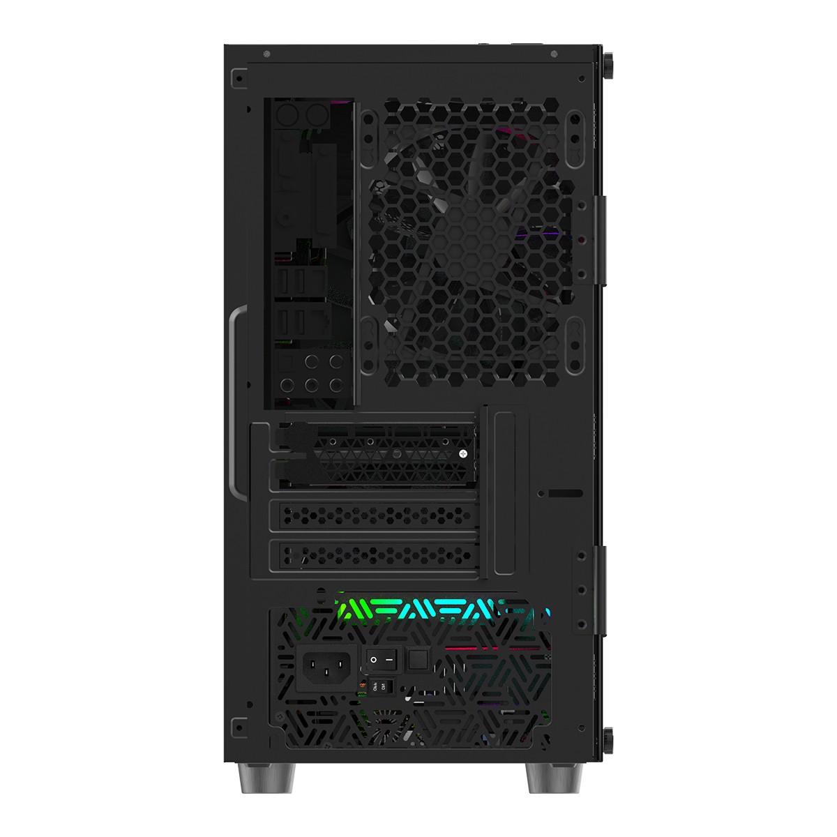 Gabinete Gamer Gamdias CLX Mars E1A V1, Mini Tower, Vidro Temperado, M-ATX, Com 3 Fans ARGB, Preto