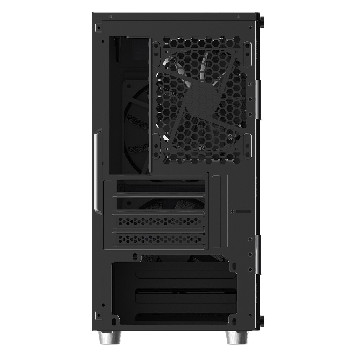 Gabinete Gamer Gamdias CLX Mars E1A V1, Mini Tower, Vidro Temperado, M-ATX, Com 3 Fans ARGB, Preto
